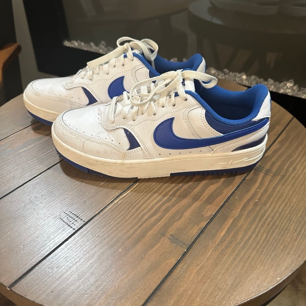 Nike White and Blue Athletic Shoes